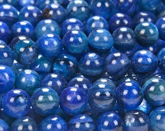 Dark Blue Kyanite Gemstone Grade AAA Round 5MM 6MM 7MM 8MM 9MM 10MM 11MM 12MM 13MM Loose Beads 7 inch Half Strand (D145)