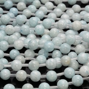 8mm Celestite Gemstone Smooth Blue Grade AAA Round Loose Beads (A265)