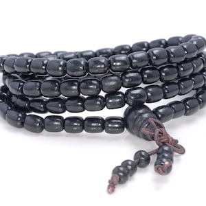 6X5MM Black Sandalwood Gemstone Barrel Drum Loose Beads 25 inch  (80003705-W8)