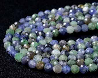 5MM Natural Tsavorite Tanzanite Gemstone Grade AA Micro Faceted Round Loose Beads (P45)