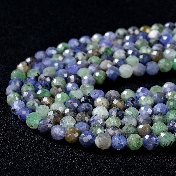 5MM Natural Tsavorite Tanzanite Gemstone Grade AA Micro Faceted Round Loose Beads (P45)