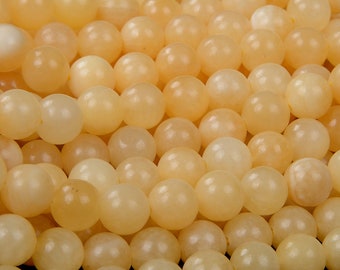 Natural Honey Calcite Gemstone Grade A Yellow Orange Smooth 4mm 6mm 8mm 10mm Round Loose Beads  (A235)