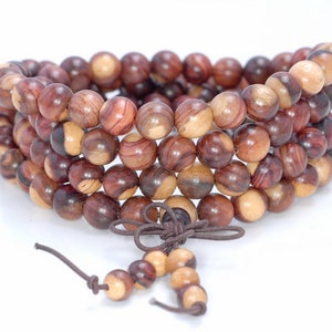 8MM Yellow Brown Sandalwood Gemstone Round Loose Beads 34 inch  (80003629-W4)