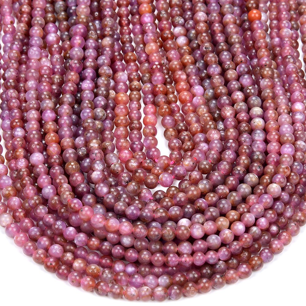Pierre Rubis Synthétique Ronde 5mm Couleur Rose #5 AAA - Lot Pour Bijoux DIY - Neuf Sans Emballage