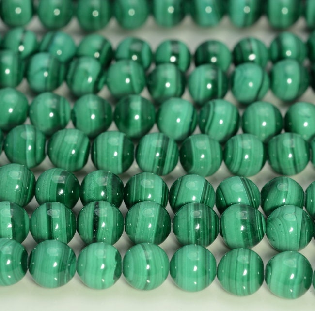 Genuine Natural Malachite Gemstone Grade AAA Light Green Smooth 6mm 8…