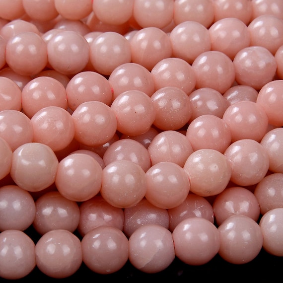 Natural Peruvian Pink Opal Beads, Round Tube, about 6x9mm, Length about  7.5” / 15”