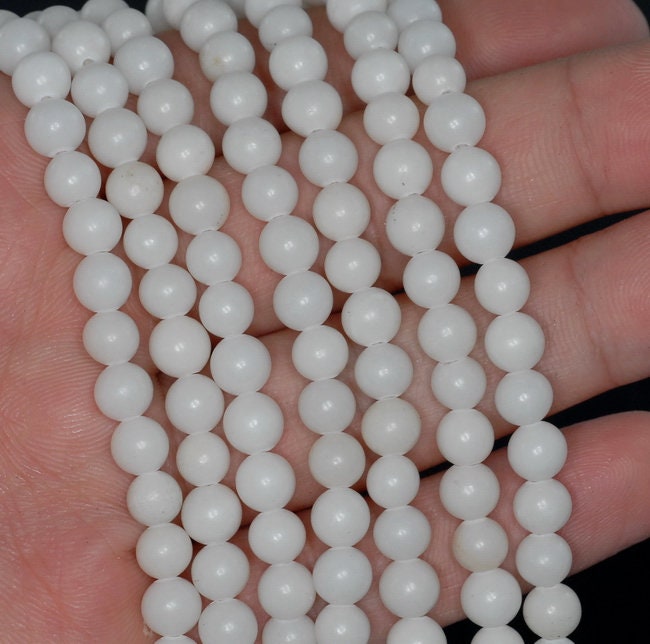 6MM White Jade Gemstone ROUND Loose Beads 15 inch Full Strand | Etsy