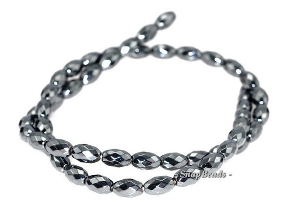 6MM NOIR BLACK HEMATITE GEMSTONE TWISTED ROUND HEXAGON DRUM 6MM LOOSE BEADS 7.5/"