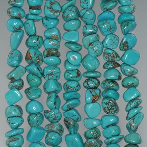 6 x 3 - 8 x 5MM Turquoise Howlite Gemstone CHIP Loose Beads 15 inch  (90184792-A127)