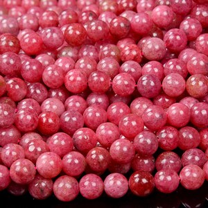 Natural Thulite Gemstone Grade AAA Round 6MM 7MM 8MM 10MM 11MM 12MM 13MM Loose Beads (D331)