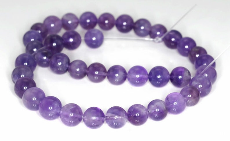 10mm Light Amethyst Gemstone Grade A Purple Round 10mm Loose Beads 7 inch Half Strand 90191616-813