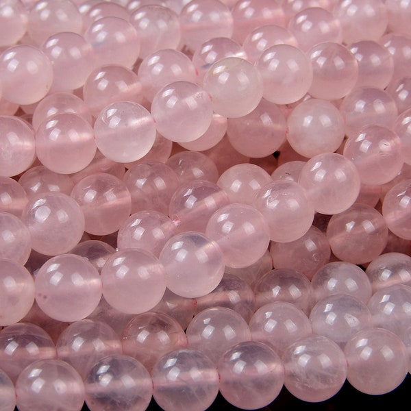 Perles de quartz rose naturel de Madagascar rose tendre, qualité AAA, rondes 4 MM 6 MM 10 MM 12 MM (D99)