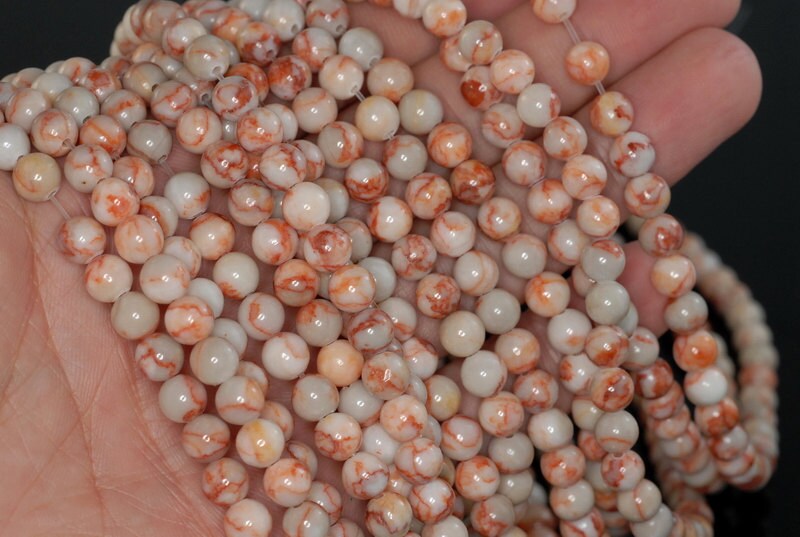 6mm Red Zebra Jasper Gemstone Round Loose Beads 15.5 Inch