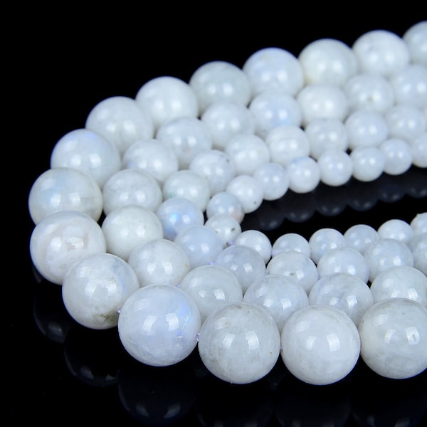 Rainbow Moonstone Gemstone Grade AAA Round 6mm 7mm 8mm 9mm 10mm 11mm 12MM Loose Beads 15.5 inch Full Strand (499A)