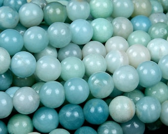 4MM Amazonite Gemstone Blue Brown Round Loose Beads 15.5 inch Full Strand 90182422-395
