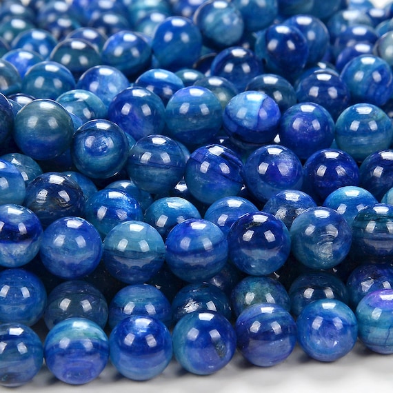 Natural Blue Kyanite Round Beads – 4mm 5mm 6mm 8mm 10mm Gemstone Beads For Jewelry Making