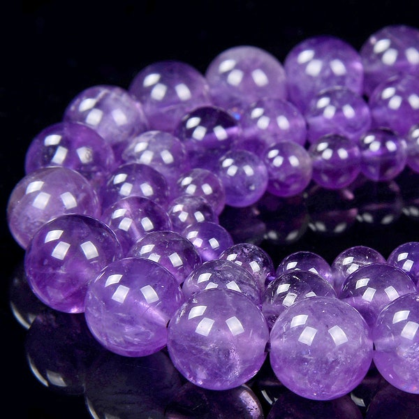 Natural Lavender Amethyst Gemstone Grade AA Round 4MM 5MM 6MM 7MM 8MM 9MM 10MM 11MM 12MM 13MM 14MM 15MM Loose Beads (D339 D340)