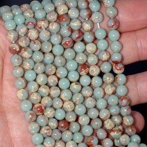 6mm Snake Skin Jasper Gemstone Blue Red Round Loose Beads 15.5 inch Full Strand 80000711-283 image 2