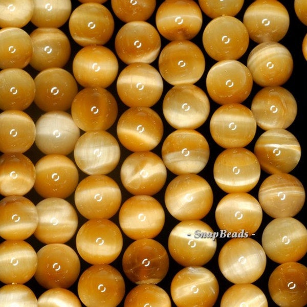 8mm Gold Tiger Eye Gemstone Grade AAA Gold Yellow Round Loose Beads 15.5 inch Full Strand (90189357-78)