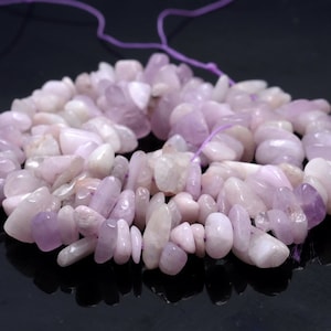 7-8MM Pink Kunzite Gemstone Pebble Nugget Chip Loose Beads 15.5 inch  (80002071-A9)