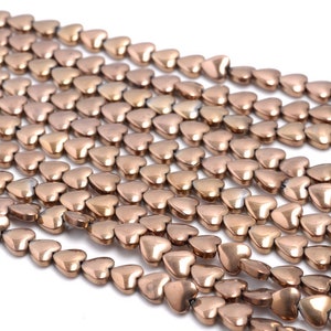 10MM Bronze Hematite Gemstone Love Heart Loose Beads 16 inch Full Strand (80000114-A39)