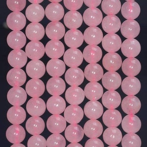 12MM Rose Quartz Gemstone Pink Round 12MM Loose Beads 15 inch Full Strand (90164211-75)