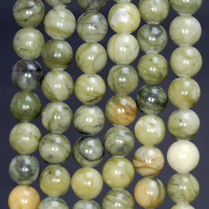 10mm Taiwan Olive Green Jade Gemstone Jade Round Loose Beads 15.5 inch Full Strand (80005979-M38)