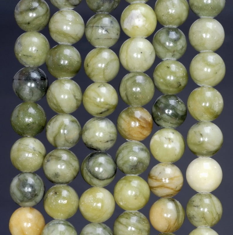 10 Strands 8mm Taiwan Olive Green Jade Gemstone Jade Round Loose Beads 15.5 inch Full Strand 80005978-M38 x10