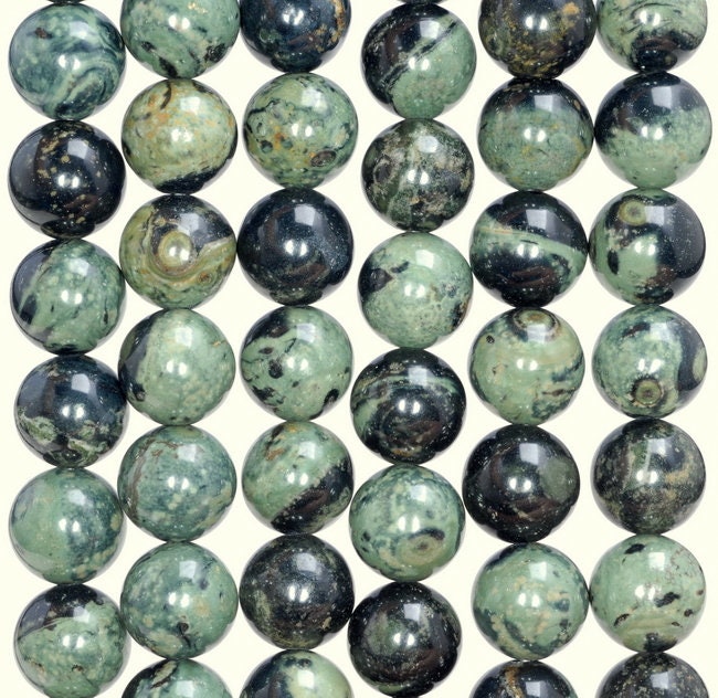 4mm Kambaba Jasper Gemstone Green Round Loose Beads 15 inch Full Strand (80005877-M30)