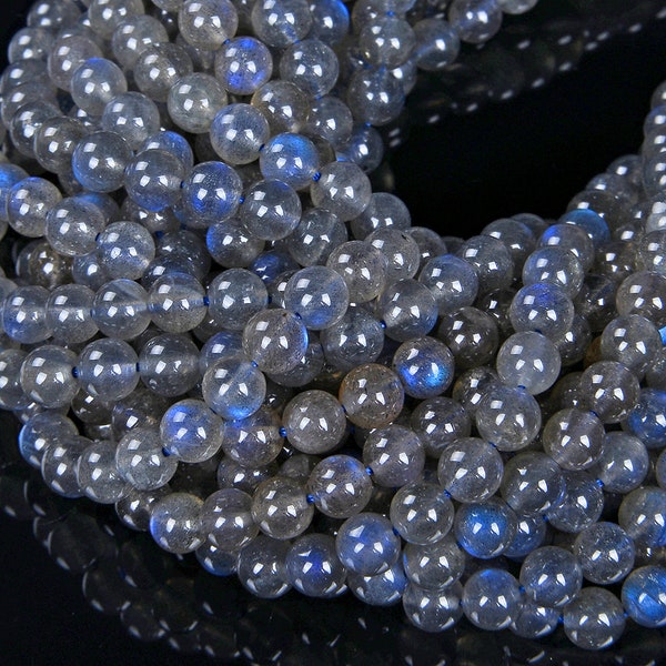 Natural Blue Labradorite Gemstone Grade AAA 3mm 4mm 5mm 6mm 7mm Round Loose Beads 15.5 inch Full Strand (451)