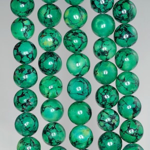 9mm Green Turquoise Gemstone Round 9mm Loose Beads 16 inch Full Strand (90186740-771)