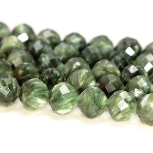 3MM  Seraphinite Clinochlore  Gemstone Grade AAA Micro Faceted Round Loose Beads 15 inch Full Strand (80006517-A204)