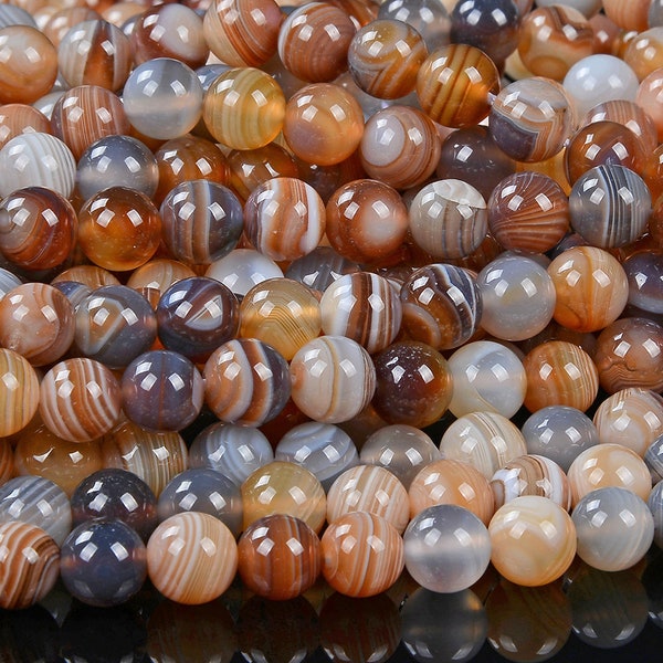 Natural Botswana Lace Agate Gemstone Grade AAA Round 6MM 8MM Loose Beads (D404)