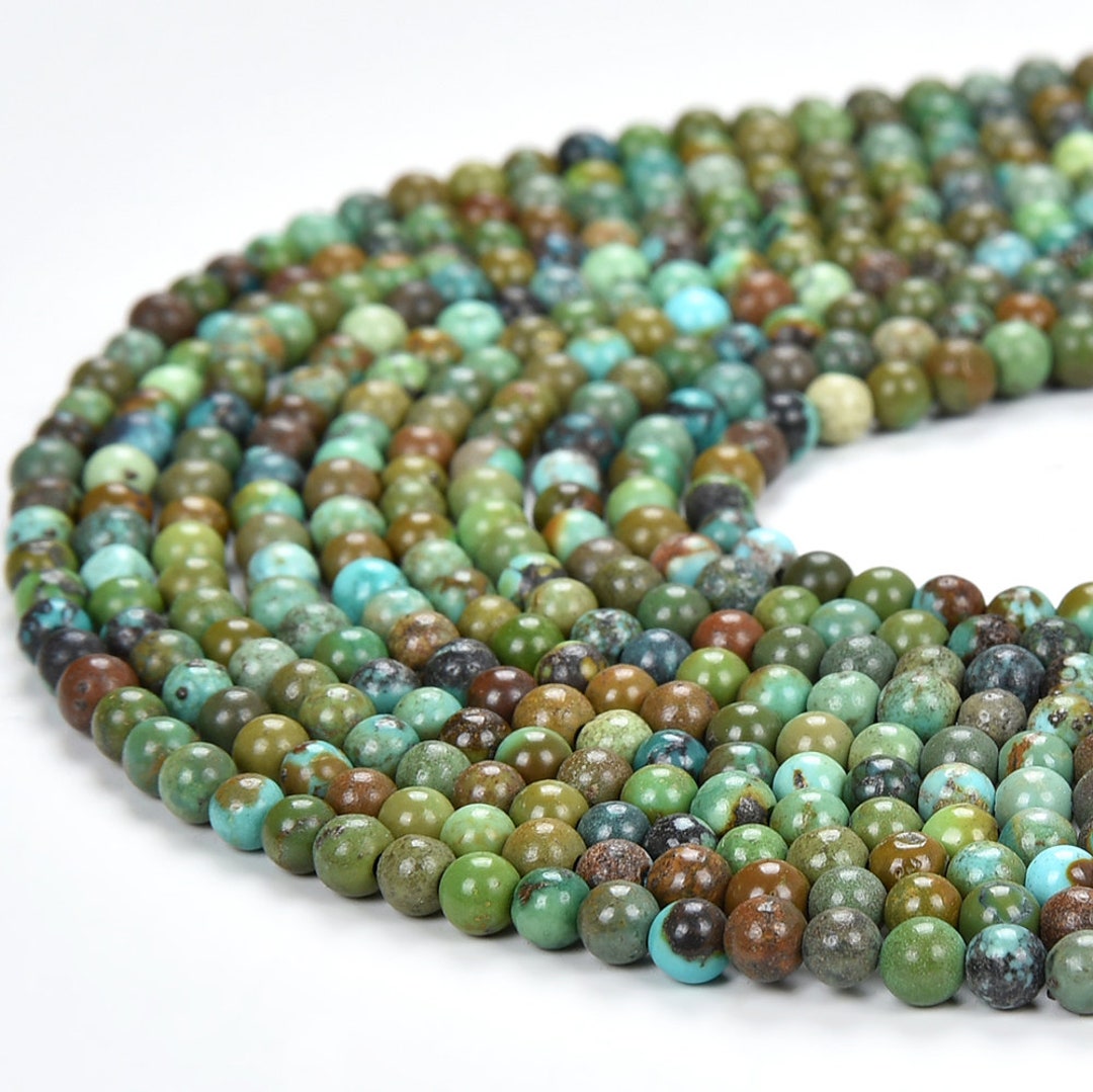 Perles Rondes En Turquoise Naturelle – 2mm, 4mm, 6mm – Pour Création Bijoux – Lot +25 Pièces