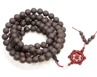 10mm 108PCS Natural Matte Ebony Black Sandalwood Prayer Buddha Mala Meditation Beads Round Loose Beads BULK LOT (80007150-400)