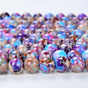 Galaxy Sea Sediment Imperial Jasper Gemstone Grade AAA Round 4mm 6mm 8mm 10mm 12mm Loose Beads A284 image 3