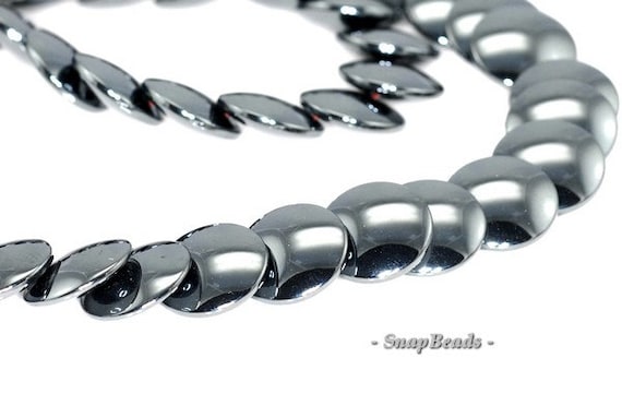 6MM NOIR BLACK HEMATITE GEMSTONE TWISTED ROUND HEXAGON DRUM 6MM LOOSE BEADS 7.5/"