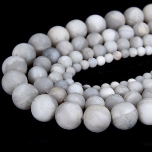 Natural Matte White Crazy Lace Agate Gemstone Round 4MM 6MM 8MM 10MM Loose Beads (D547)