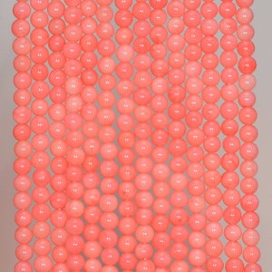 3MM Soft Red Coral Gemstone Light Pink Round 3MM Loose Beads 16 inch Full Strand (90114022-107 - 3mm B)