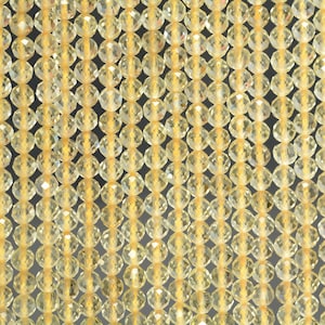3MM Natural Citrine Gemstone Grade AAA Micro Faceted Round Loose Beads 15.5 inch Full Strand (80010087-A197)