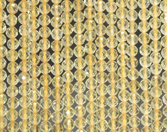 3MM Natural Citrine Gemstone Grade AAA Micro Faceted Round Loose Beads 15.5 inch Full Strand (80010087-A197)