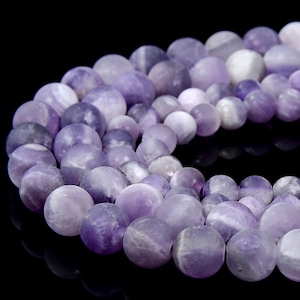 Matte Chevron Amethyst Gemstone Grade AAA Round 6MM 8MM 10MM Loose Beads (D335)