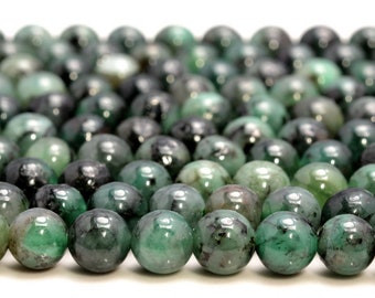 Genuine 100% Natural Colombia Emerald Gemstone Rare Precious Green Grade AA 3mm 4mm 5mm 6mm 8mm Round Loose Beads (A244)