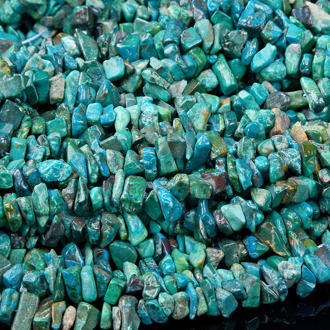 Genuine Natural Turquoise Blue Green Gemstone 5 8MM Pebble Nugget Chip 