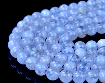 6mm Chalcedon Blau Spitze Achat Edelstein Grade AA Blau Rund 6mm Lose Perlen 15,5 Zoll Vollstrang (80007926-A271)