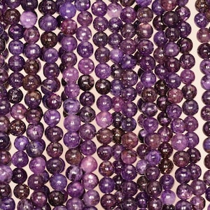 4mm Mauve Lepidolite Gemstone Dark Purple Round 4mm Loose Beads 16inch Full Strand (90146593-161)