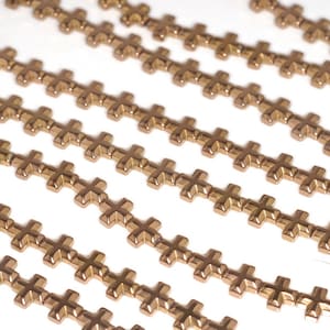 6MM Bronze Hematite Gemstone Cross Loose Beads 16 inch Full Strand (80000065-A37)