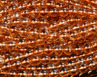 Perles Rondes En Citrine Naturelle AAA - Tailles 4 à 15mm - Pour Création De Bijoux De Luxe