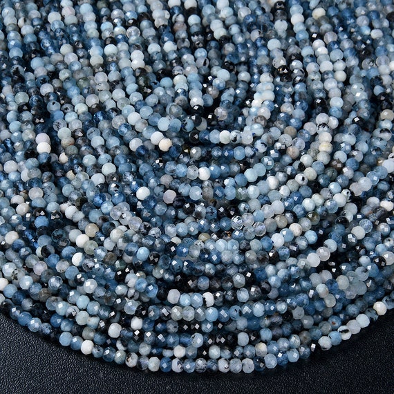 thumbnail image 2 of AAA Natural 4mm Dark Aquamarine Faceted Round Loose Beads – 15" Strand, Center-Drilled 2 of 6