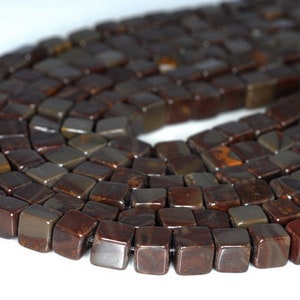 6MM  Jasper Gemstone Square Cube Loose Beads 15.5 inch Full Strand (90182189-A113)